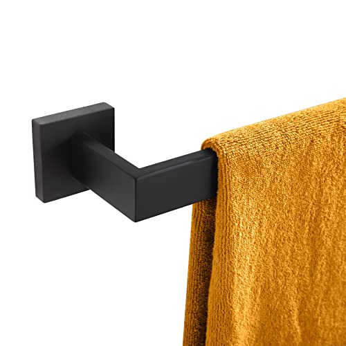 KOKOSIRI 20-Inch Single Towel Bar, Bathroom Kitchen Towel Holder, Wall Mounted SUS304 Stainless Steel Towel Rack, Matte Black, B4003BK-L20 - color: Matte Black, size: 20-Inch