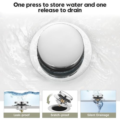 Universal Bathtub Stopper, Pop Up Bath Tub Drain Stoppers, EZ Install Bathtub Drain Replacement Trim Kit, Replaces Lift and Turn, Tip-Toe and Trip Lever Drains for Tub(Chrome Plated) - color: Chrome Plated