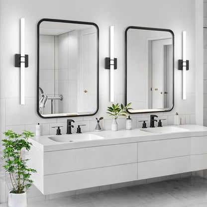 Modern Black Vanity Light Bar 32 Inch, 24W 5CCT Dimmable Bathroom Light Fixtures LED Wall Lighting Fixture - color: Black, size: 32 inch