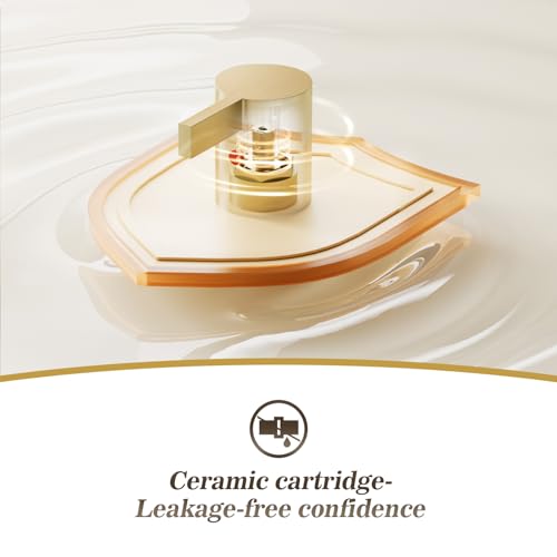 Phiestina Brushed Gold 4 Inch 2 Handle Centerset Lead-Free Bathroom Faucet 2 Pack, Swivel Spout with Copper Pop Up Drain and 2 Water Supply Lines,BF15-1-BG-2PACK - color: Brushed Gold-2pack