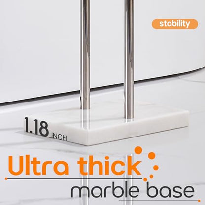 Free Standing Towel Rack for Bathroom 2-Tier Towel Holder Stand with Heavy Marble Base Thicken Steady Design Polished Chrome Stainless Steel AN7005CH - color: Polished Chrome
