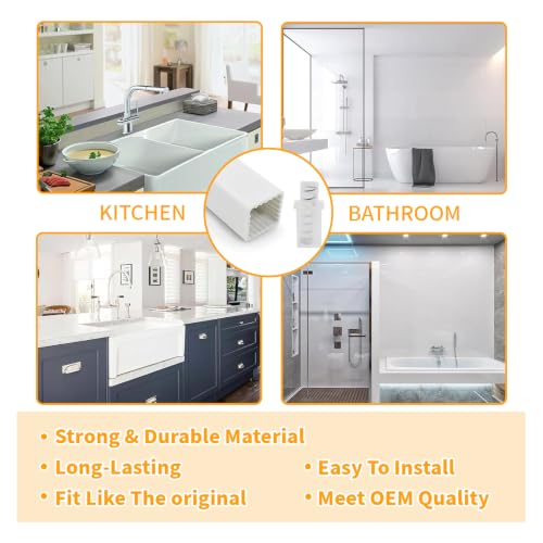 24-Inch Adjustable Towel Bar Replacement Rod Spring End Wall-Mounted Replacement for Bathroom & Kitchen Towel Storage - color: White-1