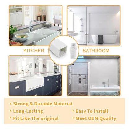 24-Inch Adjustable Towel Bar Replacement Rod Spring End Wall-Mounted Replacement for Bathroom & Kitchen Towel Storage - color: White-1