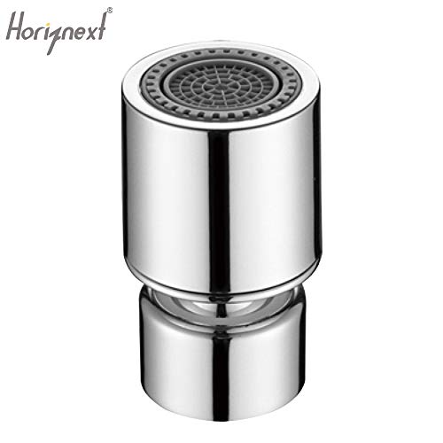 Kitchen Faucet Aerator & Head Replacement, 360° Swivel, 2 Modes | Sprayer Attachment with Dual Flow, No Splash Chrome Nozzle, 55/64 Female Thread Adapter for Bathroom Tap Extender