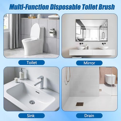 120 Count Disposable Toilet Brush Refills Pads for Most Toilet Wands | Prefilled Cleaning Deep-Scrubbing Toilet Pads, 3-Layer Sponge, For Bathroom Cleaning, Sinks, Tubs & Floor Drains - size: 120 refills