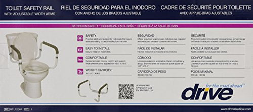 Drive Medical RTL12087 Bathroom Grab Bar for Toilets, White (Pack of 2) - size: 1 Count (Pack of 2)