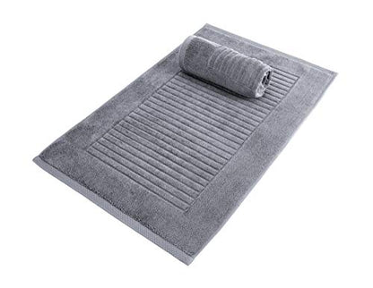 CTT - 2 Piece Bathroom Rugs Set, 100% Cotton Bath Mats, Comfy & Highly Absorbent Bathroom Floor Mats, Machine Washable | 20"x32" (Grey) - color: Grey