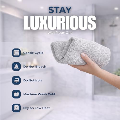 Set of 6 Luxurious Hand Towels for Bathroom, 16x28 inches, 100% Cotton, Ultra-Soft, Absorbent & Durable, 600GSM Bathroom Hand Towel - Ideal for Gym, Bath, Spa Use (Light Gray, 6 Pack) - color: Light Gray