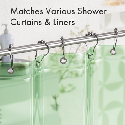 Shower Curtain Rings, Rust-Resistant Metal Shower Hooks Ring Shower Rings for Curtain Rolling Shower Curtain Hooks for Bathroom Shower Rod Shower Curtain Hangers, Set of 12, Chrome - color: Chrome