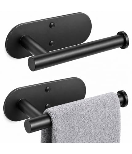 2Pcs Hand Towel Holder for Bathroom, Matte Black Small Hand Towel Racks Bar Hanger for Rv Kitchen Wall Mounted, Thicken 6.3" SUS304 Stainless Steel Towel Ring, Modern Contemporary, Heavy Duty, 2 Pack - color: Matte Black