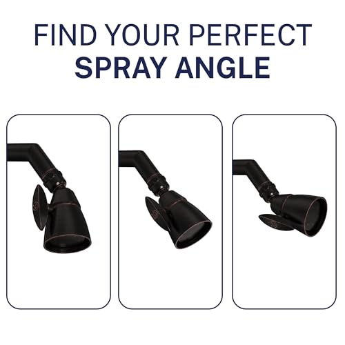 HammerHead Showers® Solid Metal 2 Inch High Pressure Shower Heads - OIL RUBBED BRONZE – 2.5 GPM Shower Heads High Pressure - High Flow Shower Head with ADJUSTABLE SPRAY PATTERN - Fixed Shower Head - color: Oil Rubbed Bronze, size: 2.5 GPM Standard
