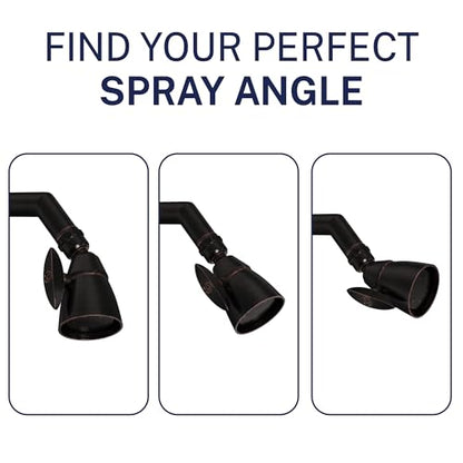 HammerHead Showers® Solid Metal 2 Inch High Pressure Shower Heads - OIL RUBBED BRONZE – 2.5 GPM Shower Heads High Pressure - High Flow Shower Head with ADJUSTABLE SPRAY PATTERN - Fixed Shower Head - color: Oil Rubbed Bronze, size: 2.5 GPM Standard