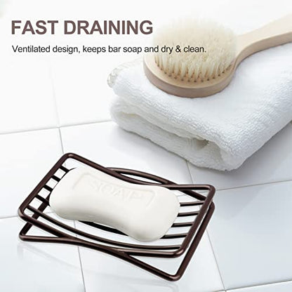 Soap Dish for Shower Bathroom Bar Soap Holder, Stainless Steel Self-draining Sponge Holder for Kitchen Sink Bathtub, Easy Cleaning Quick Dry, Bronze - color: Bronze-1 Pack
