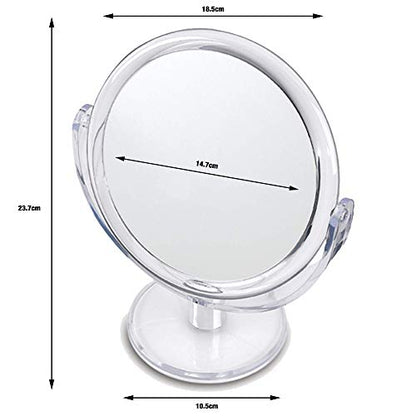 Danielle Creations 6.75-Inch Double Sided Vanity Makeup Mirror with Ultra Vue Glass, 12x Magnfication, Clear Acrylic - color: Clear, size: 4.3"L x 7.5"W, style: 12X