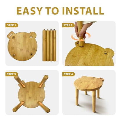 9.8 in Small Wooden Stool, Non-Slip Small Round Stool, Portable and Sturdy, Suitable for Footstools in Bedroom, Bathroom, Kitchen (S) - style: A