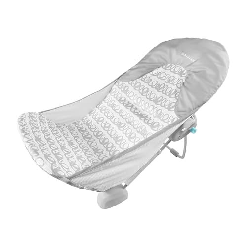 Ingenuity Foldaway 2-Position Baby Bath Seat, Adjustable Support for Sink or Bathtub, Ages 0-6 Months up to 20 Pounds, Machine-Washable Sling - color: Gray, size: 1 Count (Pack of 1)