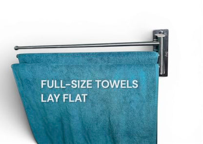 3-Arm Swivel Towel Bar – 28.5 Inch Extra Long Arms – Wall Mounted Stainless Steel Rotating Towel Rack for Bathroom | Extra-long 28.5” arms provide better airflow for towels. Durable stainless steel with smooth 180° rotating arms