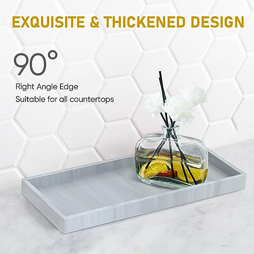Silicone Bathroom Tray,Shatterproof Bathroom Vanity Tray,High-Grade Silicone Durable Rectangle Tray for Bathroom Trays for Counter Soap Dispenser Tray-Large 10.6 * 5.1 in | High-Grade Durable Rectangle Tray, Non-Slip, Easy Clean, Rust-Proof, for Bathroom