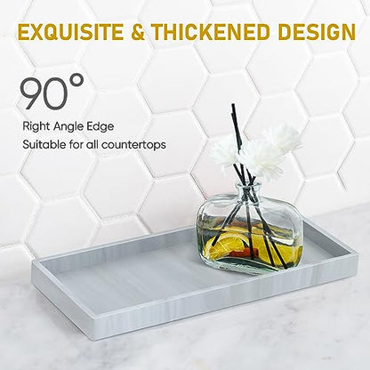 Silicone Bathroom Tray,Shatterproof Bathroom Vanity Tray,High-Grade Silicone Durable Rectangle Tray for Bathroom Trays for Counter Soap Dispenser Tray-Large 10.6 * 5.1 in | High-Grade Durable Rectangle Tray, Non-Slip, Easy Clean, Rust-Proof, for Bathroom