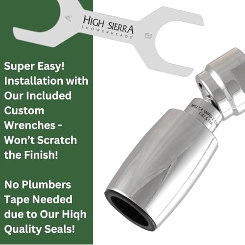 High Sierra® Classic™ Solid Metal 2.0 GPM Award Winning, High Pressure Shower Head. Patented Nozzle Never Clogs. Long Nut Hides Shower Arm Threads. Polished Chrome Finish - color: Chrome, size: 2 GPM