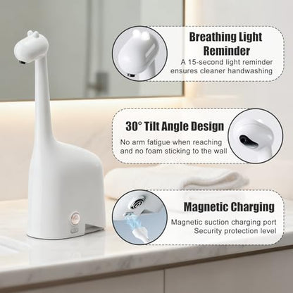 Automatic Foaming Soap Dispenser,10oz/300ml Touchless Smart Dispenser,Rechargeable Electric with 3-Level Adjustable Foam,IPX5 Waterproof for Bathroom Kitchen,White - color: White