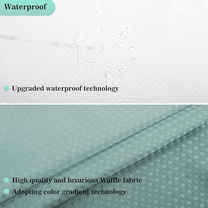 YI & ZE Teal Blue Waffle Weave Shower Curtain with Snap-in Liner, 72W x 72L | Slub Textured Heavy Fabric, Waterproof & Washable, Equipped with 12 Metal Hooks - color: Waffle Teal, size: 72"W x 72"L (Pack of 1)