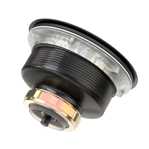 KONE Black Kitchen Sink Drain Matte Black Sink Strainer 3-1/2 Inch Drain Assembly Kit Replacement for Universal 3.5 Inch Kitchen Sink, All Stainless Steel Body with Strainer Basket and Drain Stopper - color: Pure Black