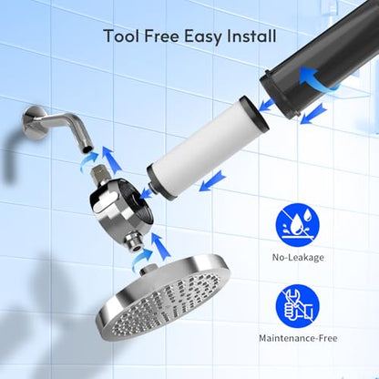 Lifefilter Carbon Shower Head Filter, 2.0 Carbon Shower Filter | Removes chlorine, heavy metals and other impurities from the water, improving dry skin and hair (2 Pack) - style: Carbon Replacement Filter