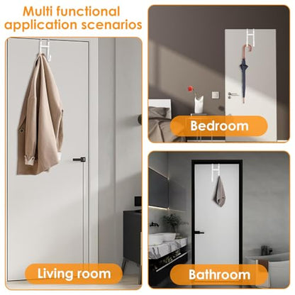 Over The Door Hooks, 10 Pack Dual-Hook 5" Long Door Hangers with Non-Slip PVC Coating for Clothes, Hats, Towel, Bags for Bathroom Bedroom Kitchen, Fits Most 1.2" - 1.4" Width Interior Doors - style: 10 Pack Style