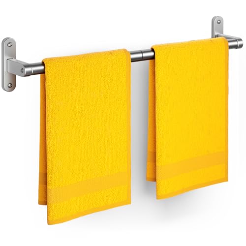 Powools Brushed Nickel Towel Rack for Bathroom - 24" Rustproof Towel Holder, Sturdy Towel Bar Wall Mounted, Space-Saving Towel Hanger, Bathroom Accessories, Home Decor, Apparment Essentials - color: Brushed Nickel, size: 24" - 1 Pack