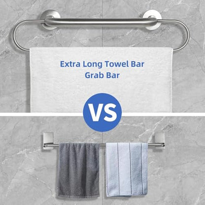 16 inch Grab Bar with 25 inch Towel Rack, Shower Grab Bar for Seniors, Safety Bars for Bathroom with Towel Holder, Wall Mount Grab Bar, Stainless Steel Support up to 500LBS - style: 25 inch long upgrade
