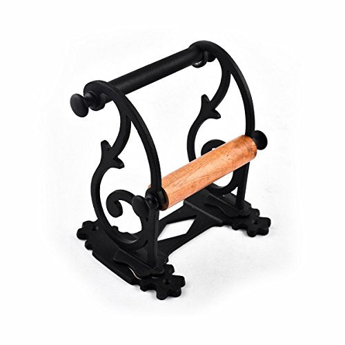 Renovators Supply Manufacturing Toilet Paper Holder Stand Wall Mount 6.5 in.Black Aluminum Toilet Paper Roll Holder with Mounting Hardware - color: Victorian Black