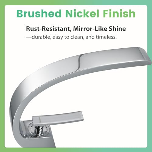 Modern Chrome Bathroom Sink Faucet, Single Hole with Deck Plate | Premium Solid Brass, Single Handle, Fits 1 or 3 Hole, Supply Lines, for Vanity, RV, Farmhouse & Commercia - color: Chrome
