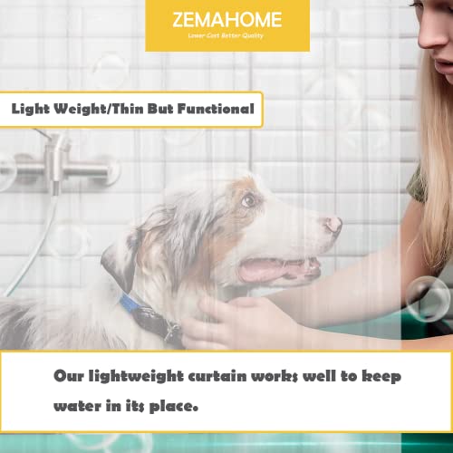 ZEMAHOME Extra Large Size PEVA Plastic Shower Curtain Liner Premium Light Weight 82" x 74" Clear Bathroom Shower Showroom Curtain Liner with Rustproof Metal Gromments and Weighted Magnet - color: A01-clear, size: 82"W x 74"L (Pack of 1)