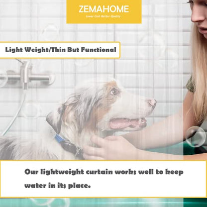 ZEMAHOME Extra Large Size PEVA Plastic Shower Curtain Liner Premium Light Weight 82" x 74" Clear Bathroom Shower Showroom Curtain Liner with Rustproof Metal Gromments and Weighted Magnet - color: A01-clear, size: 82"W x 74"L (Pack of 1)