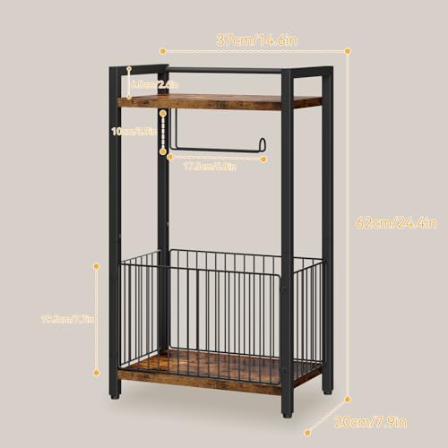 IBUYKE Toilet Paper Holder Stand Bathroom Tissue Roll Dispenser TLJ020H | Freestanding,with Extra Space for Rolls Magazines Wet Wipes, for 7–9 rolls of standard toilet paper,Brown - color: Brown