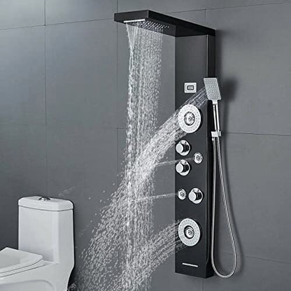 Shower Panel Tower Massage Body Jets System Rain&Waterfall Mixer Hand Shower