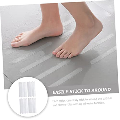 STOBOK 4 Sets of Non-Slip Bathroom Floor Strips Waterproof Anti-Slip Tape for Shower and Stairs 20 PCS Anti-Skid Stickers for Safety