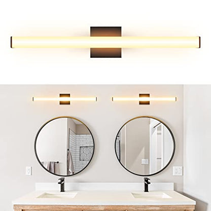 Ultralux Slim LED Vanity Light Bar - Wall Mounted, TRIAC Dimmable, Modern Bathroom Mirror Light - 14.5 W, 3000K (24 inch - 1 Pack, Black) - color: Black