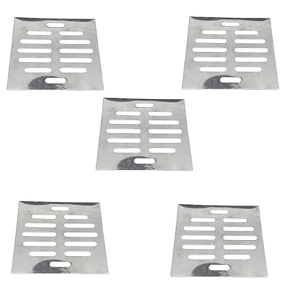 5Pcs 4Inch Square Stainless Steel Sink Floor Drain Strainer Cover,Shower Drain Cover Replacement Floor Strainer - size: Square 4Inch