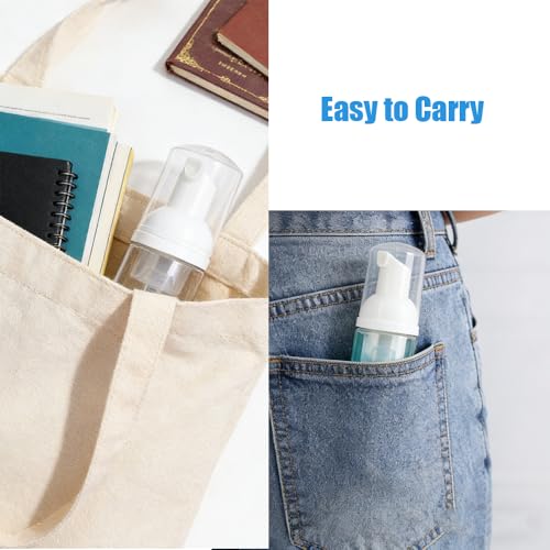 10Pack-30ml/1oz Foam Pump Bottle Refillable Clear Plastic Foam Mousse Pump Dispenser Bottle for Cleaning, Travel, Cosmetics Packaging