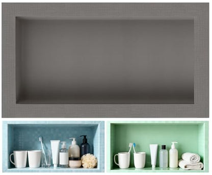 Tile Ready Shower Niche 24"x12" Niche for Shower Wall, Recessed Showers Niches Box Shelf for Bathroom Storage/Remodel,Waterproof and Ready-to-Tile,Outer Size 16"x28",Depth 4” - size: Inner 12"x24"/Outer 16"x28"