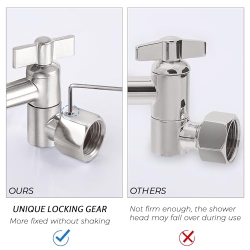 G-Promise All Metal 12 Inches Rainfall Shower Head with Handheld Combo | All Metal, Built to Last, Easy Install, Adjustable Height & Angle for All Heights, Extra Long Hose, Modern Upgrade - color: Brushed Nickel, size: 12 Inches