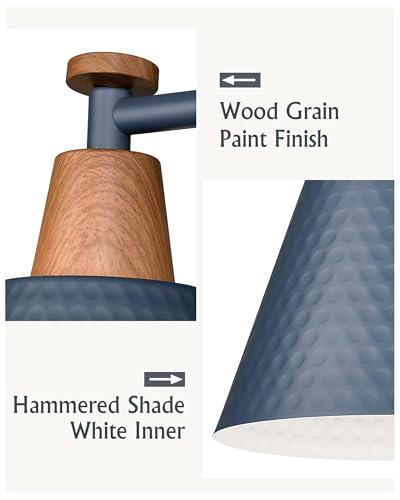 FEMILA 2 Light Bathroom Vanity Light, 15" Modern Bathroom Lighting Fixtures Over Mirror, with Woodgrain Finsih, 4FG59B-2W Blue-NW - color: Navy Blue & New Woodgrain, size: 15"