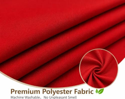 BH Home Shower Curtain Polyester Fabric Water Resistant Shower Curtain or Liner. Hotel Collection Quality. (Red) - color: Red