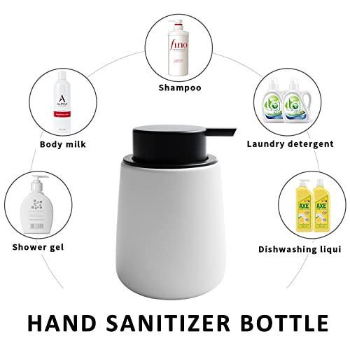 Soap Dispenser Ceramic with Easy-to-Press Pump Hand Lotion Liquid Dispenser for Shampoo Bathroom Kitchen 12 oz Black White - color: Blackwhite