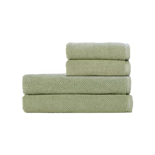 Christy Brixton 4 Piece Towel Set | Khaki Green | 100% Cotton | Ultra Soft | Super Absorbent | 600GSM | 2 Bath Sheets 2 Hand Towels - color: Khaki, size: 2 Hand 2 Bath Sheet Set