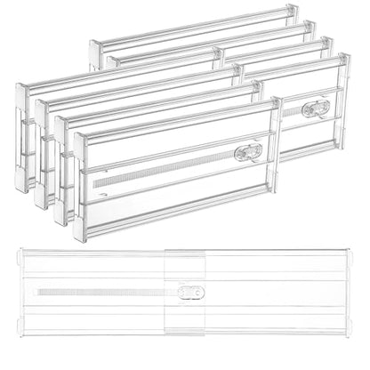 Vtopmart 6" Tall Upgrade Drawer Dividers, 12.8"-22.3" Expandable, 8 Pack | Deep Drawer Organizer, Big Drawer Separator, Clear plastic Adjustable Storage Divider for Dresser, Baby Supplies, Kitchenware - size: Tall-6" without Inserts