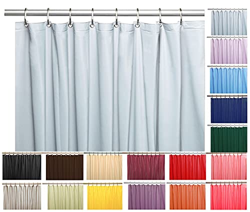 Elegant Heavy Duty Vinyl Shower Curtain Liner with 12 Metal Grommets Light Blue - color: Light Blue