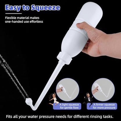 Hibbent Portable Bidet for Travel, Handheld Travel Bidet for Personal Hygiene Care, Personal Cleansing Use, Extended Nozzle, 21.8oz(620ml) , White - color: White, style: 620ml